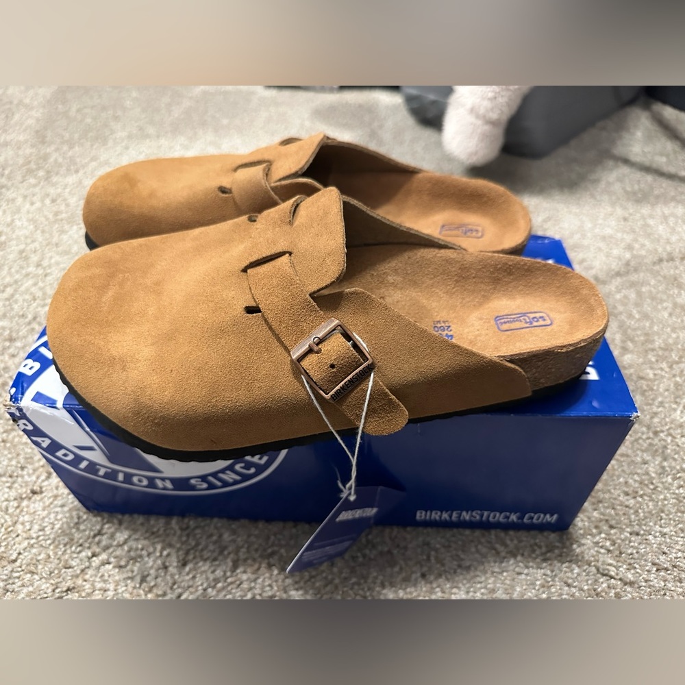 Birkenstock Boston Mink Suede with Softbed